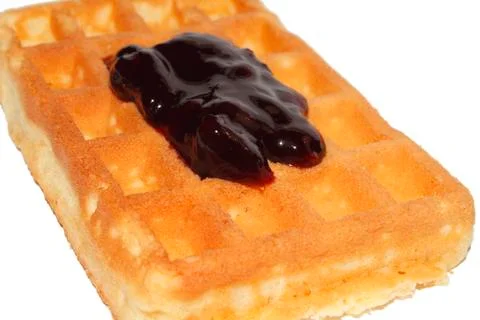Waffle with jam Stock Photos