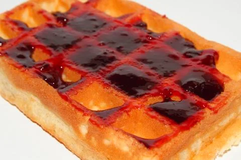 Waffle with jam Stock Photos