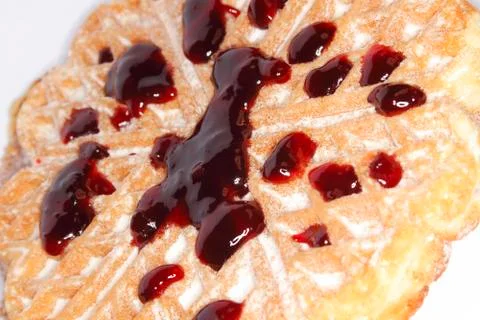 Waffle with jam Stock Photos