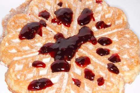 Waffle with jam Stock Photos