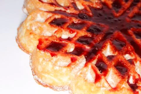 Waffle with jam Foto stock