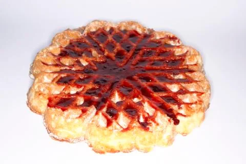 Waffle with jam Stock Photos