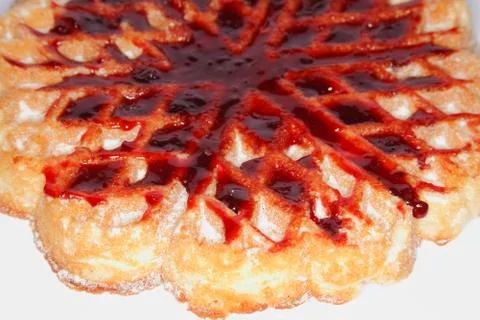 Waffle with jam Foto stock