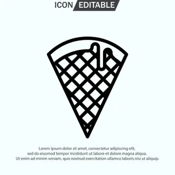 Waffle line icon, outline vector logo illustration Stock Illustration