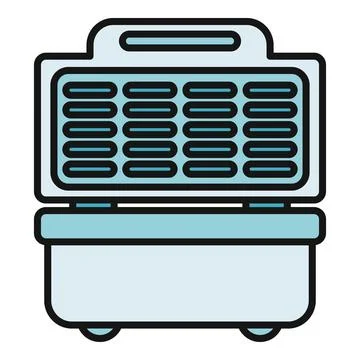 Waffle maker cooking breakfast kitchen appliance vector Stock Illustration