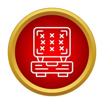 Waffle maker kitchen appliance icon on red background Stock Illustration