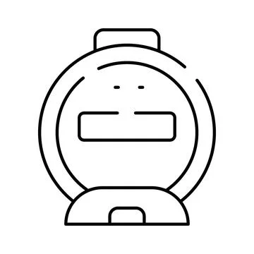 Waffle maker kitchen appliance preparing breakfast food Stock Illustration