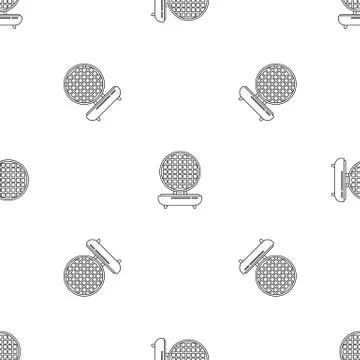 Waffle maker pattern seamless vector イラスト素材
