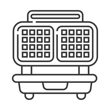 Waffle maker pixel perfect icon vector. Kitchen small appliance line sign. Ho Stock Illustration