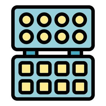 Waffle maker preparing round and square waffles simultaneously, Stock Illustration