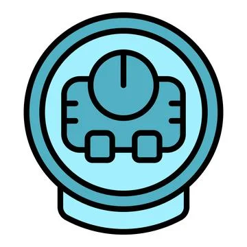 Waffle maker timer icon vector flat Stock Illustration