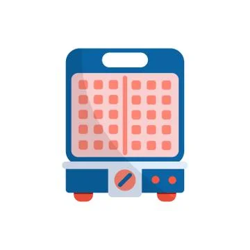 Waffle maker of waffle iron. Electrinic household for cooking belgian waffles Stock Illustration