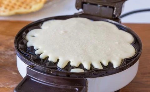 Waffle makers in operation 스톡 사진