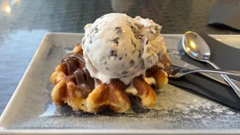 Waffle with milk chocolate Stock Footage 261672174