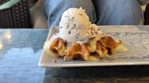Waffle with milk chocolate Stock Footage 261672494