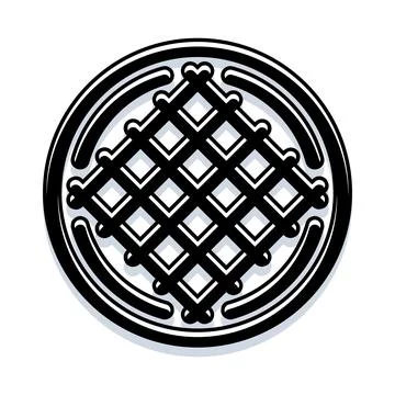 Waffle pattern grid breakfast food icon design Stock Illustration
