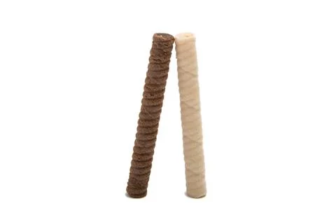 Waffle rolls isolated Stock Photos