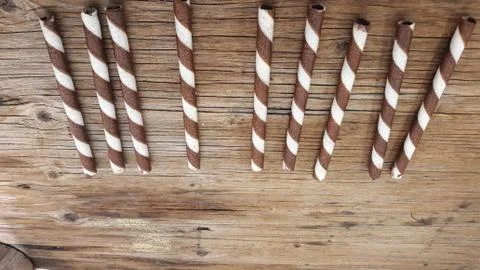 Waffle Rolls, Patterned Snacks Foto stock