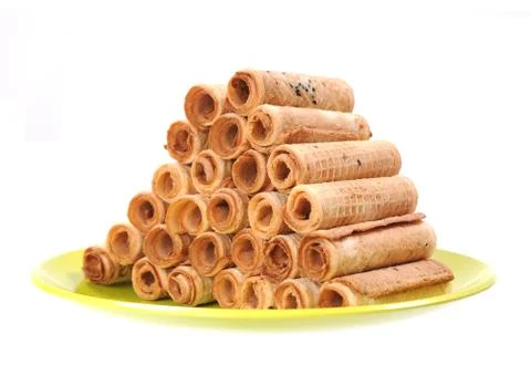 Waffle rolls Stock Photos