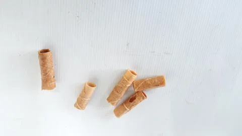 Waffle Rolls, a snack that will please everyone. Stock Photos