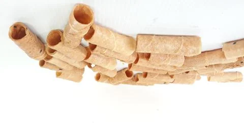 Waffle rolls snacks Foto stock