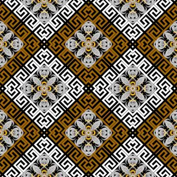 Waffle seamless pattern. Vector abstract colorful geometric background. Repeat Illustrazione stock