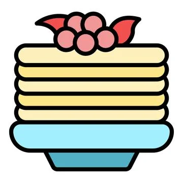 Waffle stack icon vector flat Stock Illustration