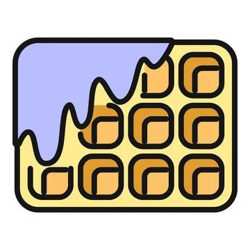 Waffle with syrup or topping vector illustration icon Stock Illustration