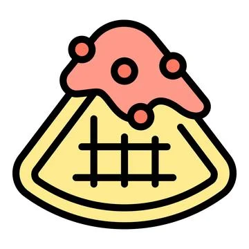 Waffle triangle icon vector flat Stock Illustration