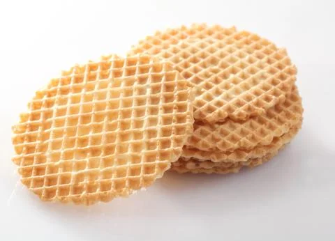 Waffle wafer biscuits for garnishing Stock Photos