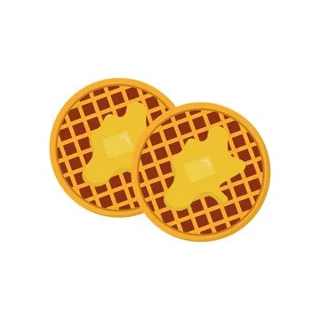 Waffles with butter syrup. Vector Stock Illustration