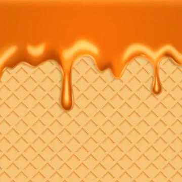 Waffles with caramel Stock Illustration