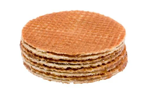 Waffles with caramel macro Stock Photos