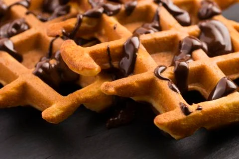 Waffles with chocolate Stock Photos