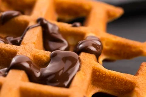 Waffles with chocolate Stock Photos