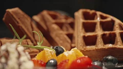 Waffles closeup Video stock 295636080