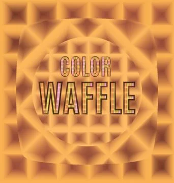 Waffles of different forms with text color logo Stock Illustration