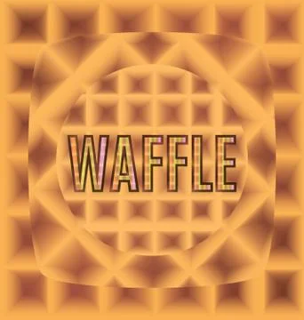 Waffles of different forms text logo Stock Illustration