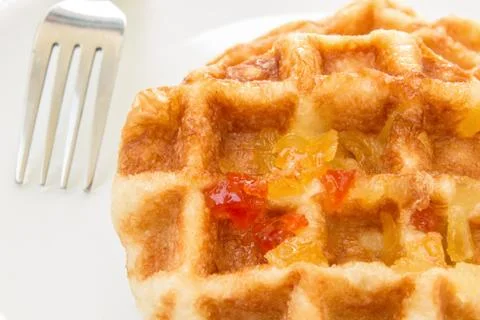 Waffles on dish Stock Photos
