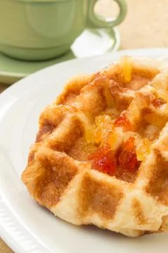 Waffles on dish Foto stock