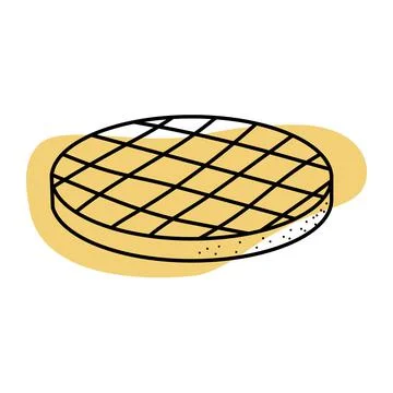 Waffles doodle icon for web and kitchen decor Stock Illustration