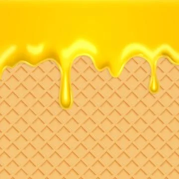 Waffles with honey Stock Illustration