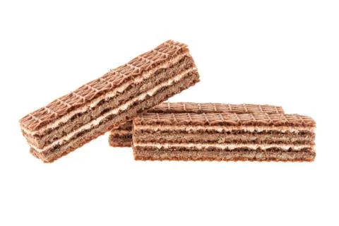Waffles isolated on white background Stock Photos