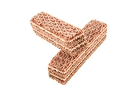 Waffles isolated on white background Stock Photos