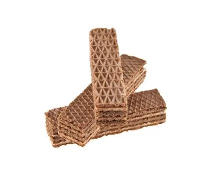Waffles isolated on white background Stock Photos