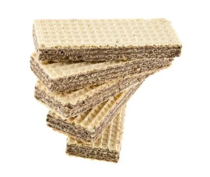 Waffles isolated on white background Stock Photos