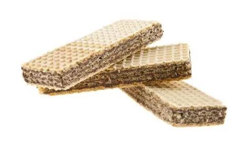 Waffles isolated on white background Stock Photos
