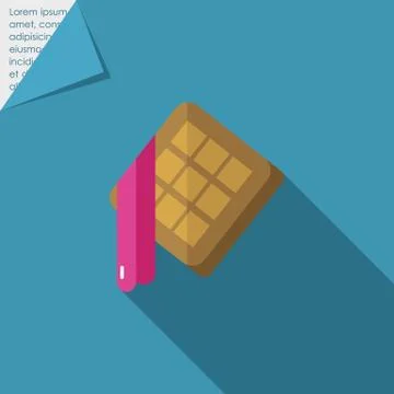 Waffles with jam Stock Illustration