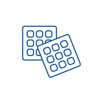 Waffles line icon concept. Waffles flat vector symbol, sign, outline イラスト素材