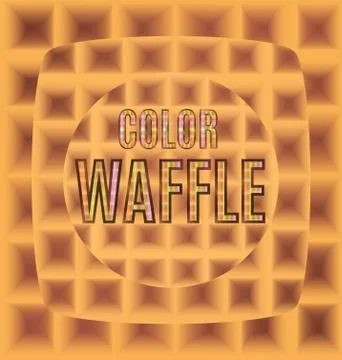 Waffles one after another with the text color logo Stock Illustration